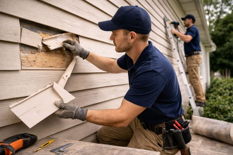 Our team working on Siding Service projects in Goldsboro, NC